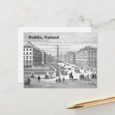 O'connell Street Vintage Dublin Ireland Postcard