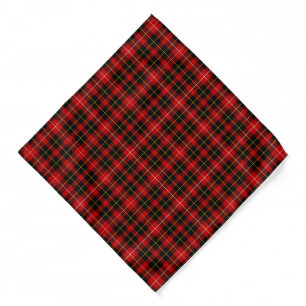 O'Connell Tartan Red and Black Plaid Pattern Bandana