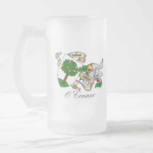 OConnor Faly Crest Frosted Glass Beer Mug