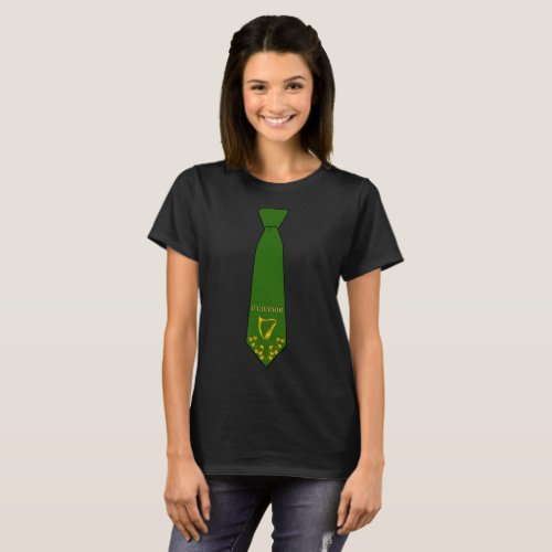 OConnor Irish Necktie T_Shirt with Harp Womens