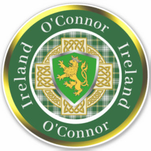 O'Connor Irish Shield/Celtic Cross Personalized Sticker