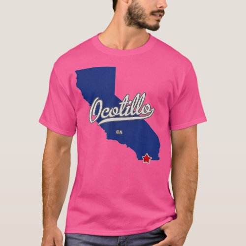 Ocotillo California CA Map T_Shirt