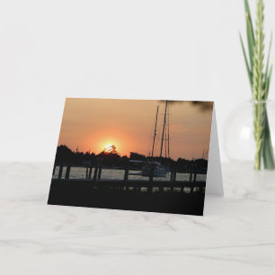 Ocracoke Harbor Sunset 2 Card