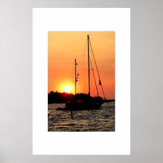 Ocracoke Harbor Sunset Poster