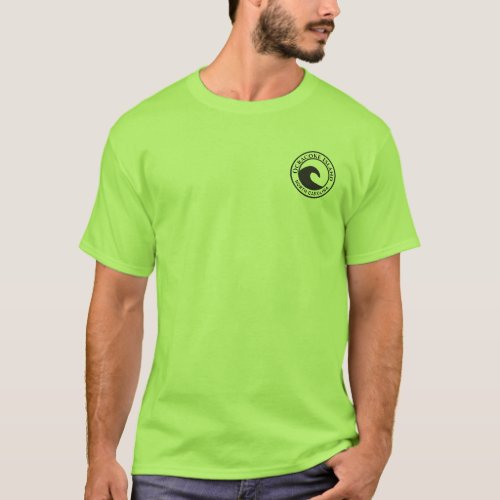 Ocracoke Island Black Ocean Wave Circle Design T_Shirt