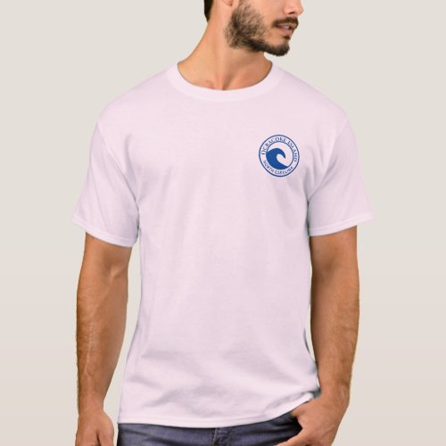 Ocracoke Island Blue Ocean Wave Circle Design T_Shirt