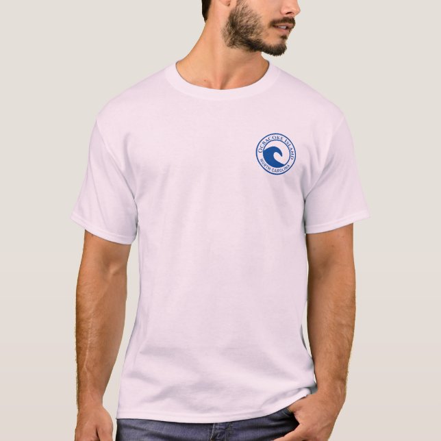 Ocracoke Island Blue Ocean Wave Circle Design T-Shirt (Front)