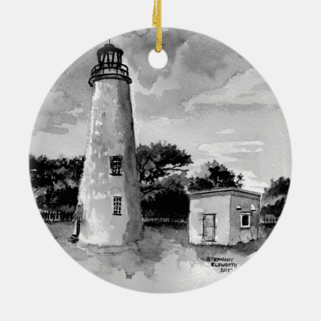 Ocracoke Island Lighthouse Ornament (Back)