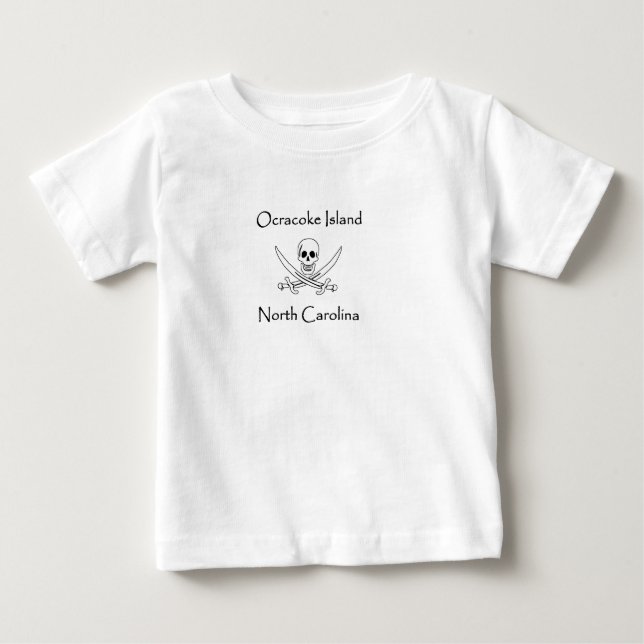 Ocracoke Island North Carolina Pirate Logo Baby T-Shirt (Front)