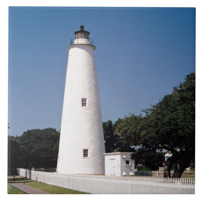 Ocracoke Lighthouse Ceramic Tile (Front)