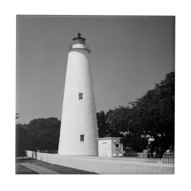 Ocracoke Lighthouse Ceramic Tile (Front)