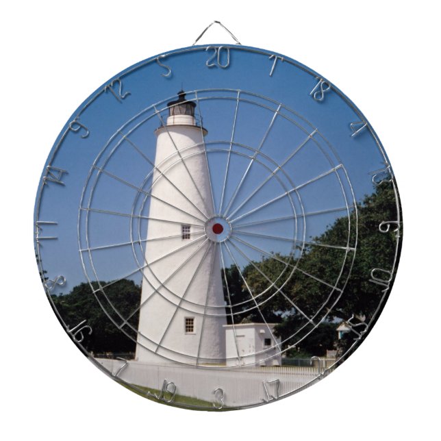 Ocracoke Lighthouse Dartboard With Darts (Front)