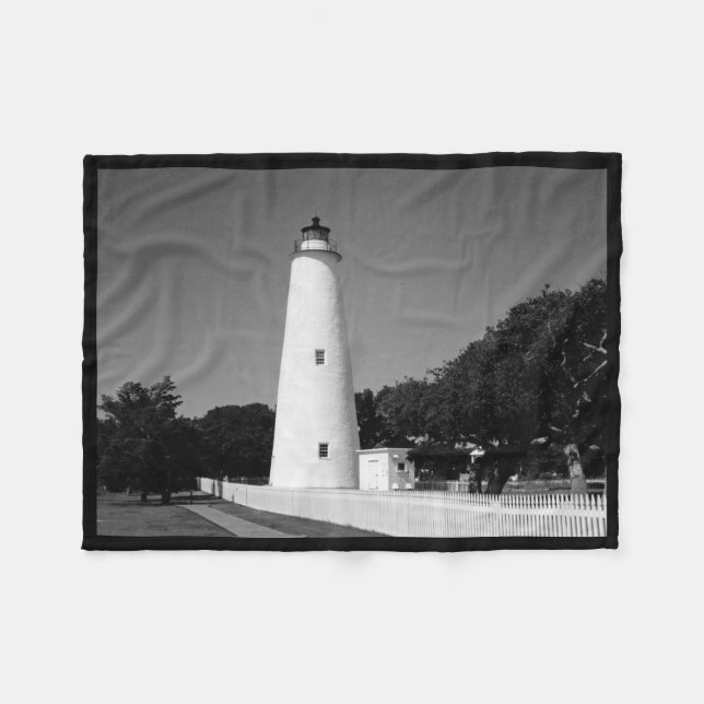 Ocracoke Lighthouse Fleece Blanket (Front (Horizontal))