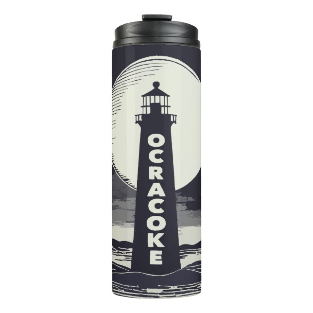 Ocracoke Lighthouse North Carolina Moon Thermal Tumbler (Front)