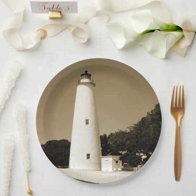Ocracoke Lighthouse Paper Plates (Wedding)