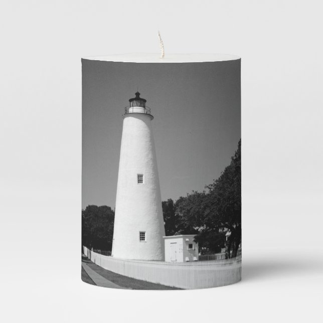 Ocracoke Lighthouse Pillar Candle (Front)