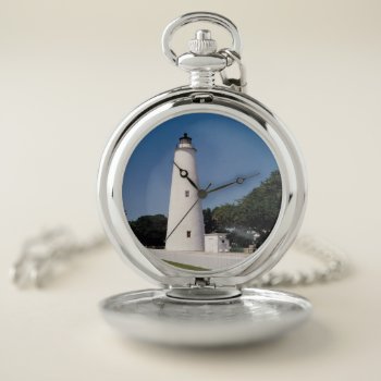 Ocracoke Lighthouse Pocket Watch by JTHoward at Zazzle