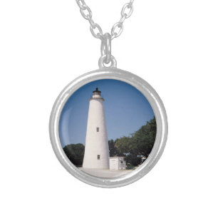 Ocracoke Lighthouse Silver Plated Necklace
