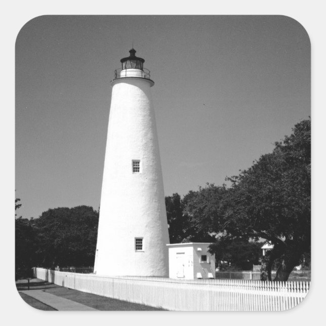 Ocracoke Lighthouse Square Sticker (Front)