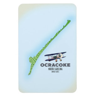 Ocracoke North Carolina USA map Magnet