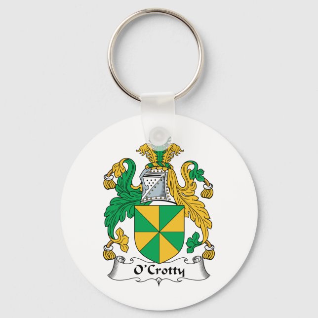 O'Crotty Family Crest Keychain (Front)