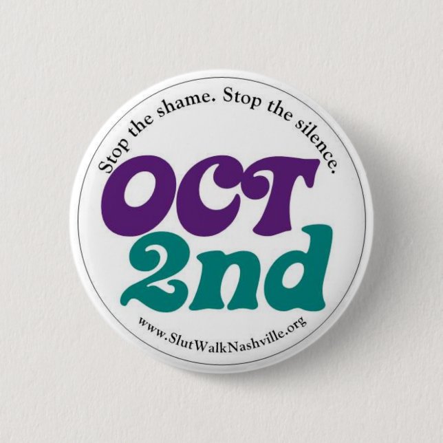 Oct 2nd Round Pinback Button (Front)