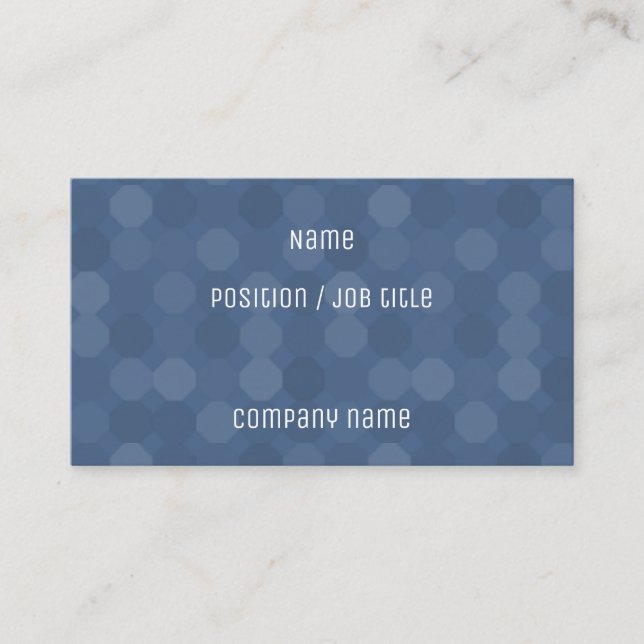 Octagon Geometric Blue Business Card (Front)