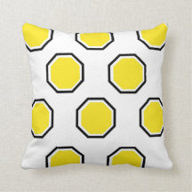 Octagon Pillow in Yellow and Black