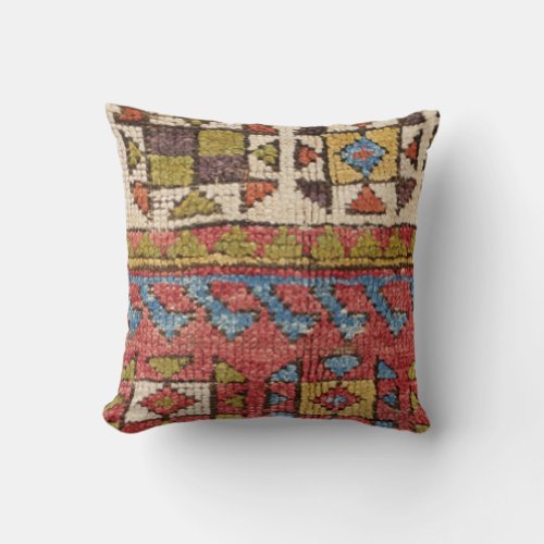 Octagon Stars 19th Century Colorful Classic Throw Pillow