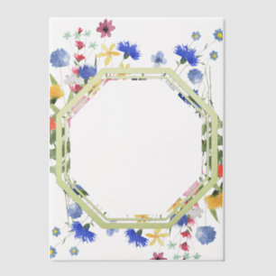 Octagon Wildflower Cover Sheet Vellum Invitations