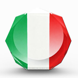 Octagonal Italian Flag Acrylic Award