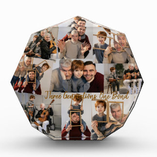 octagonal photo block - 9 photos text-personalized