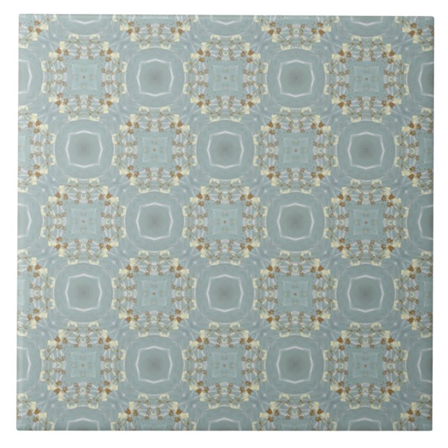 Octagons and Circles Retro Pattern Ceramic Tile (Front)