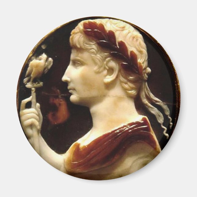 Octavian Augustus Roman Emperor Cameo Lothar Cross Magnet (Front)