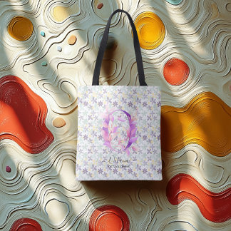 Octavia's Elegant Floral Monogram Bloom Design - O Tote Bag