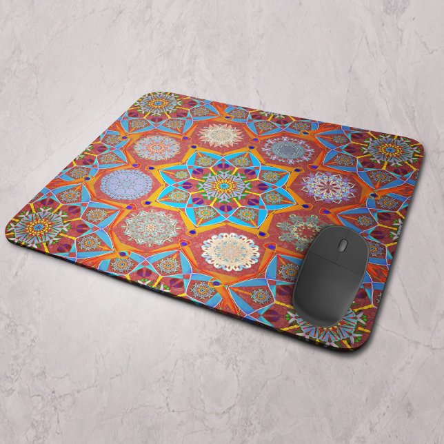 Octo brightener arabesque Moorish red style  Mouse Pad (Creator Uploaded)