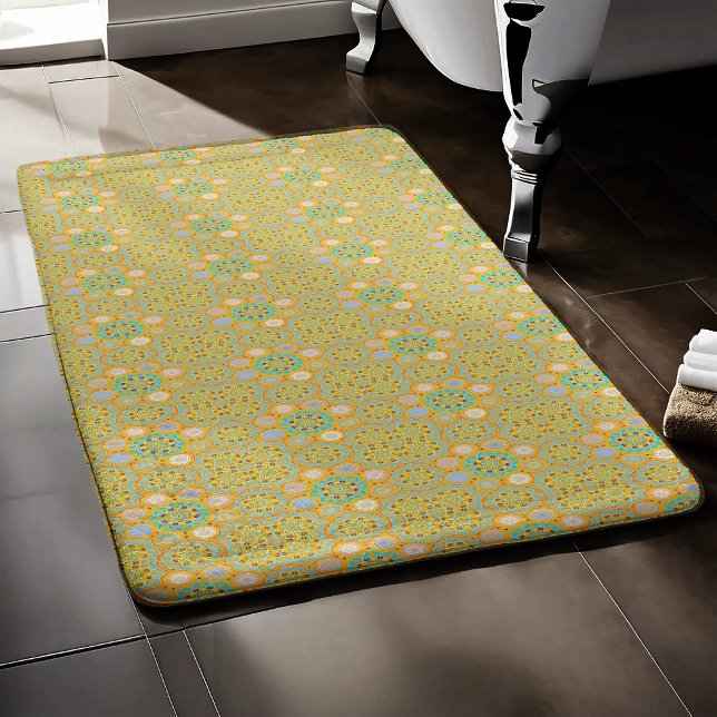 Octo brightener arabesque Moorish tangerine style  Bath Mat (Creator Uploaded)