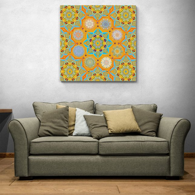 Octo brightener arabesque Moorish tangerine style  Canvas Print (Creator Uploaded)