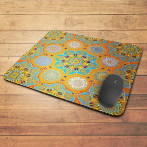 Octo brightener arabesque Moorish tangerine style  Mouse Pad