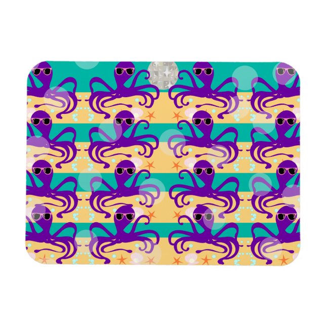 Octo Party Octopus Pattern Magnet (Horizontal)