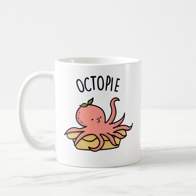 Octo-pie Funny Octopus Pie Pun  Coffee Mug (Left)