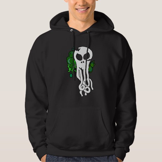 Octo skull green hoodie