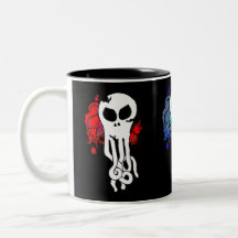 Octo skull red, blue and green