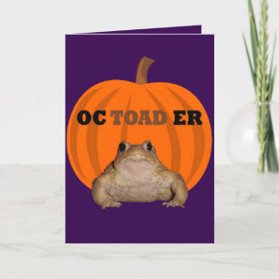 Octoader Halloween Pun With Toad Holiday Fun Card