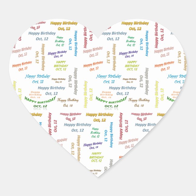 October, 12 Birthday Sticker (Front)