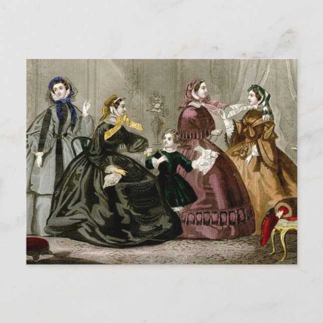 October, 1859 Fashions Postcard (Front)