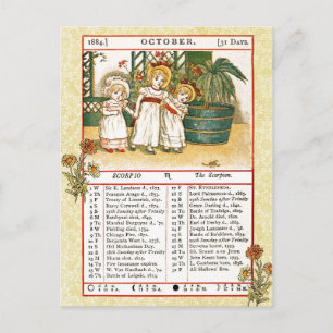 October 1884 Almanac. Scorpio, The Scorpion Postcard