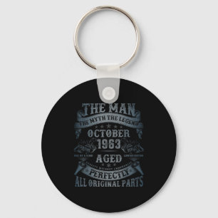 October 1963 62 Year Old Bday For Men 62nd Birthda Keychain