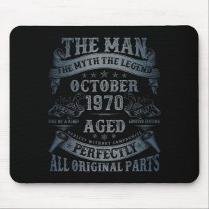 October 1970 55 Year Old Bday For Men 55th Birthda Mouse Pad