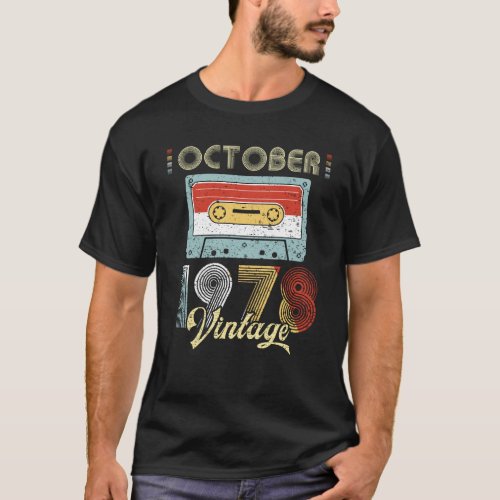 October 1978 Vintage Birthday Cassette Tape T_Shirt